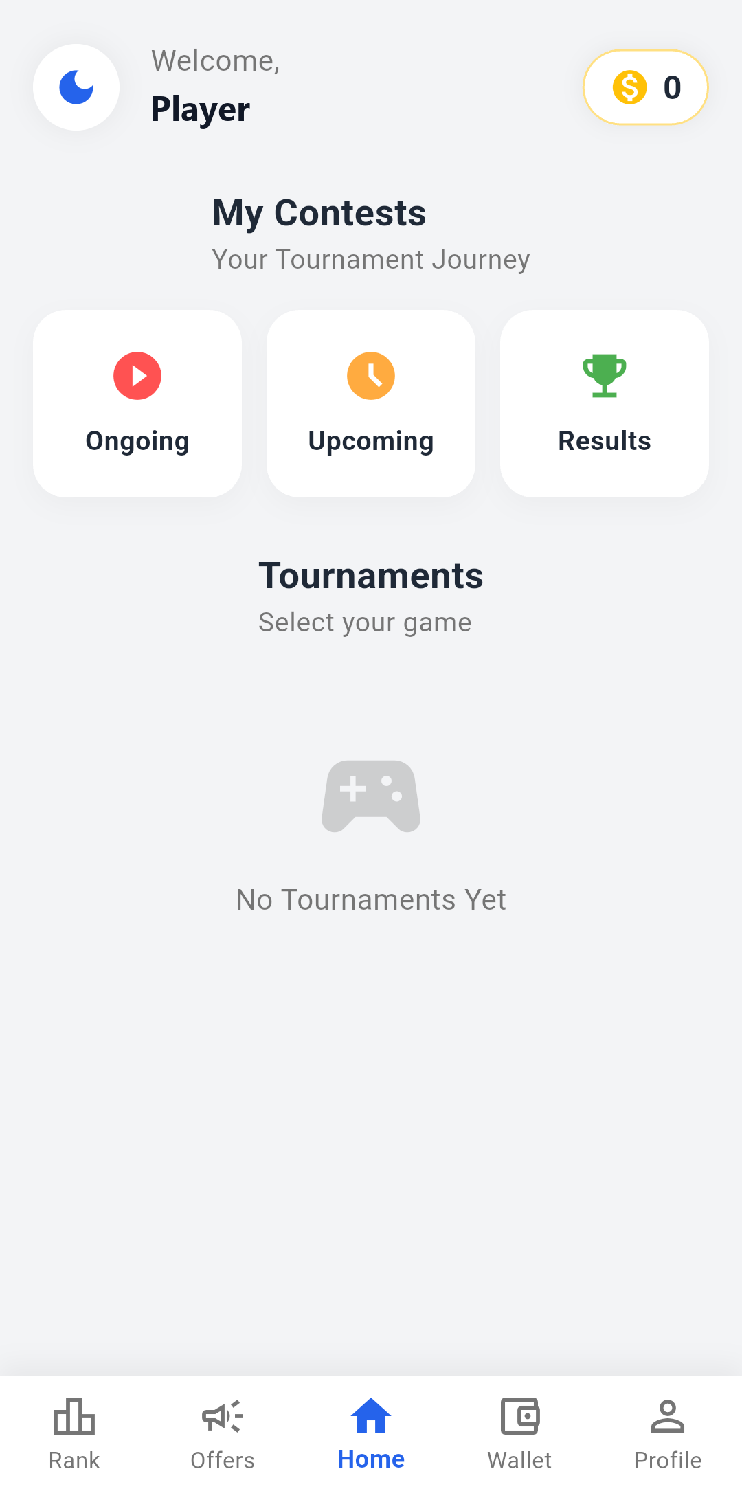 ClashBattle home screen